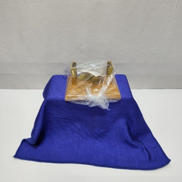 Olee Oak & Brass Business Card Holder Presentation Stand Display With Brass Name - Picture 7 of 11